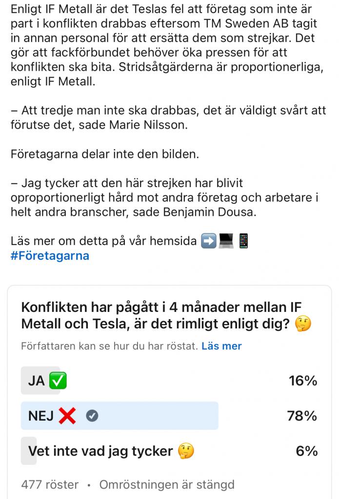 Från LinkedIn, publik omröstning.