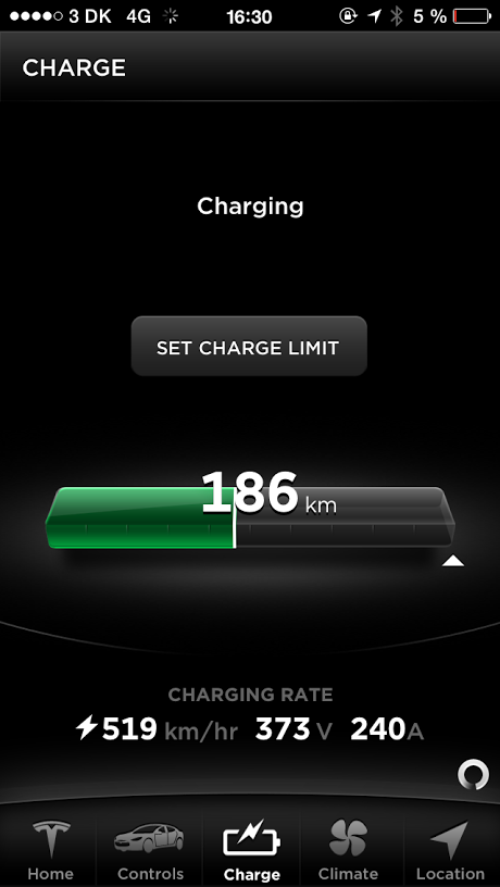 LAddning på Teslas SC Randers